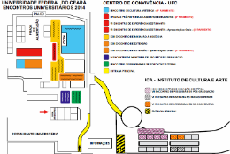 Imagem: Mapa de localização do Centro de Convivência da UFC (Imagem: Divulgação)