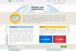 Imagem: Página inicial do site do Programa Idiomas sem Fronteiras (Imagem: Reprodução da Internet)
