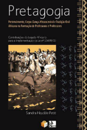 Imagem: Capa do livro "Pretagogia: pertencimento, corpo-dança afroancestral e tradição oral africana na formação de professoras e professores", da Profª Sandra Petit (Imagem: Divulgação)