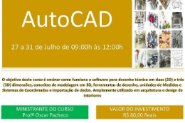 Imagem: Cartaz do curso de Autocad promovido pelo Centro Acadêmico XVI de Outubro (Imagem: Divulgação)