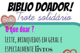 Imagem: Cartaz da ação solidária do Curso de Biblioteconomia (Imagem: divulgação)