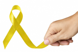 Imagem: Fita amarela simbolizando a campanha do Ministério da Saúde