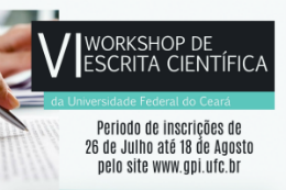 Imagem: Cartaz do VI Workshop de Escrita Científica (Imagem: Divulgação)