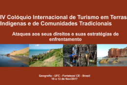 Imagem: Cartaz do IV Colóquio Internacional de Turismo em Terras Indígenas e de Comunidades Tradicionais (IVCTurTI) (Imagem: Divulgação)