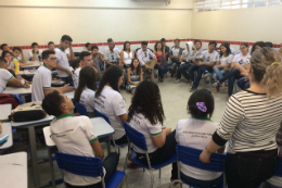 Imagem: Representantes da Secretaria da Educação da Bahia e da Rede de Escolas Transformadoras visitam a EEEP Alan Pinho Tabosa, em Pentecoste (Foto: Elton Luz)