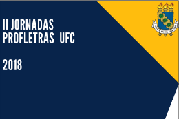 Imagem: cartaz de divulgação onde se lê "II Profletras UFC 2018" e ao lado, a ilustração do brasão da UFC