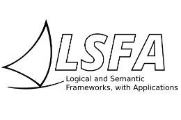 Imagem: Logomarca do evento com desenho de uma vela de jangada e as letras LSFA