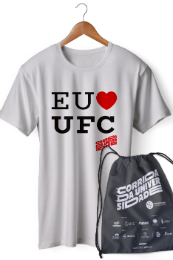 Imagem: O kit da Corrida contém camisa, bolsa, numeração de peito e chip do serviço de cronometragem (Imagem: divulgação/UFC)