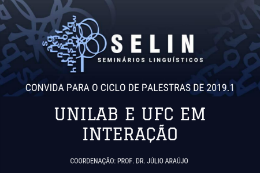 Imagem: Constam do SELIN 11 palestras gratuitas e abertas ao público, sempre às segundas-feiras, às 18h, no Auditório José Albano da UFC (Imagem: Divulgação)