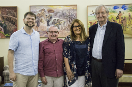 Imagem: Foto, da esquerda ara direita: Prof. Marcelo, Prof. Henry, Profª Ozilea, prof. Thomas