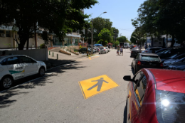 Imagem: Foto de uma via com sinalização de pedestre