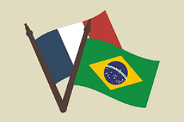Imagem: ilustração de bandeiras do Brasil e da França