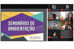 Imagem: captura de tela do seminário virtual com fotos de alguns participantes