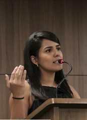 Imagem: A estudante Danielle Vasconcelos atuou no julgamento da disputa final e foi considerada uma das melhores juízas da competição (Imagem: Divulgação)