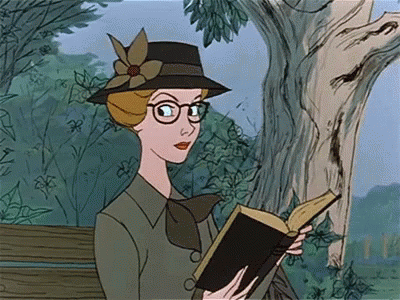 Animação do desenho Cento e um Dálmatas mostra personagem lendo um livro