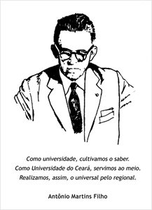 Desenho do busto do Reitor Antônio Martins Filho.