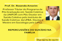 Imagem:  A palestra “Repercussões do suicídio na família” ocorrerá nesta quinta-feira (19) (Imagem: Divulgação)