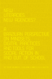 Imagem: Capa do livro "Novos letramentos, novas agências? Uma visão brasileira sobre novas perspectivas, práticas digitais e ferramentas para a ação social dentro e fora da escola"