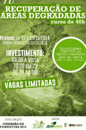 Imagem: Cartaz do curso sobre recuperação de áreas degradadas (Foto: Divulgação)