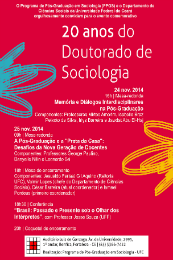 Imagem: Veja no cartaz a programação dos 20 anos do Doutorado em Sociologia (Foto: Divulgação)