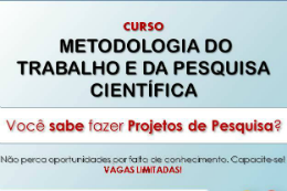 Imagem: Cartaz do curso de Metodologia do Trabalho e da Pesquisa Científica (Imagem: Divulgação)