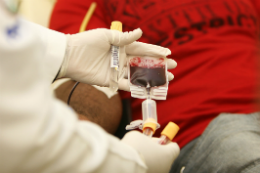 Imagem: Voluntário doando sangue