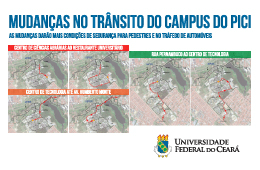 Imagem: Mapas com as mudanças no tráfego do Campus do Pici