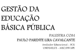 Imagem: Cartaz da palestra “Gestão da educação básica pública” (Imagem: Divulgação)