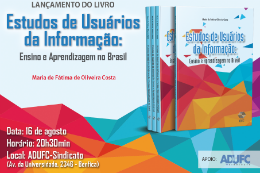 Imagem: Arte de divulgação do lançamento do livro Estudos de usuários da informação: ensino e aprendizagem no Brasil 