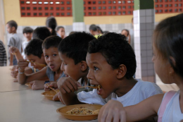 Imagem: Todos os alunos da educação básica matriculados em escolas públicas são beneficiados pelo PNAE (Foto: João Bittar/MEC)