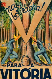 Imagem: Cartaz pertencente ao acervo de Chabloz, do MAUC, referente à Batalha da Borracha (Imagem: Acervo MAUC/UFC)