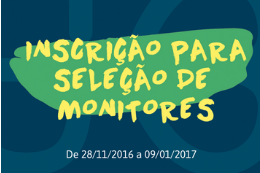 Imagem: Estão abertas as inscrições para a seleção de monitores do VII Jubra (Imagem: Reprodução da Internet)