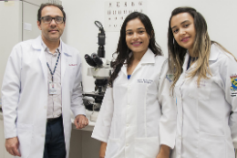 Imagem: Os estudos foram orientados pelo Prof. Ronald Feitosa e realizados pelas pesquisadoras Marília Costa e Izabelle Rocha (Foto: Ribamar Neto/UFC)