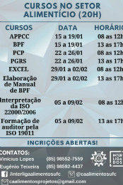 Imagem: Os cursos na área de engenharia de alimentos ocorrerão em diversos dias e horários (Imagem: Divulgação)