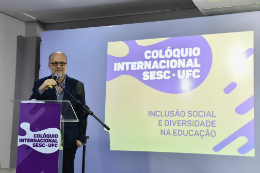 Imagem: O pró-reitor de Relações Internacionais da UFC, Prof. José Soares, representou o reitor Henry Campos na abertura do evento (Foto: Jr. Panela/UFC)