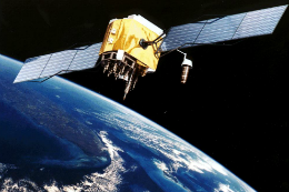 Satelite sobre o planeta Terra