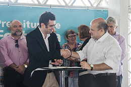 Imagem: Pró-reitor-adjunto de Pesquisa e Pós-Graduação, Jorge Lira, que é cientista-chefe do Estado do Ceará para a educação, participou do evento (Foto: Ribamar Neto/UFC)