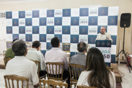 Imagem: O reitor Henry Campos afirmou ser uma honra e um privilégio para a Universidade atuar no desenvolvimento do Ceará 2050 (Foto: Ribamar Neto/UFC)