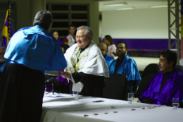 Imagem: O Prof. Henry Campos mencionou a recente crise por que passa o Brasil, sendo a educação pública um dos setores da sociedade mais ameaçados (Foto: Yan Vancelis)