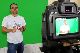 Imagem: Gravação de videoaula do projeto AtivaEQ (Foto: acervo pessoal)