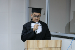 Imagem: O orador discente da cerimônia, Alisson Torquato ressaltou o espírito de grupo do Campus (Foto: Harry Carvalho)
