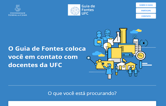 Printscreen da página inicial do site do Guia de Fontes (Imagem: Reprodução)