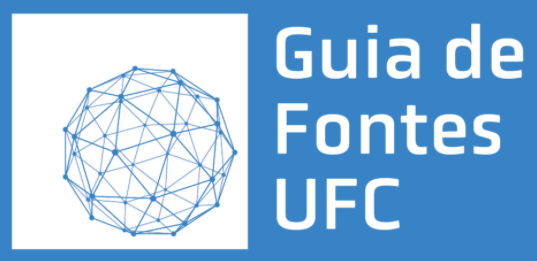 Logomarco do Guia de Fontes, composta por um círculo semelhante a um globo e pelo nome "Guia de Fontes" ao lado do círculo (Imagem: UFC Informa)