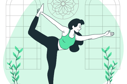 Imagem: Ilustração de mulher praticando Yoga 