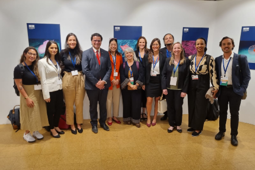 Imagem: Foto posada da delegação brasileira presente à Segunda Sessão do Comitê de Negociação Intergovernamental sobre poluição por plásticos
