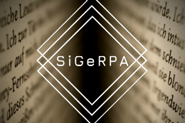 Imagem: livro aberto com o nome SIGERPA dentro de vários losângulos no meio do livro