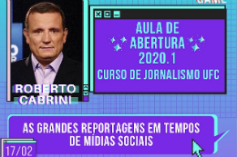 Cartaz da aula de abertura do Curso de Jornalismo