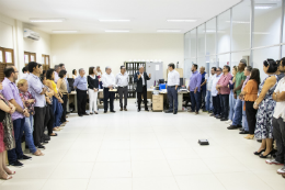 Imagem: Posse ocorreu na sede da UFC Infra, no Campus do Pici Prof. Prisco Bezerra, em Fortaleza (Foto: Ribamar Neto/UFC)