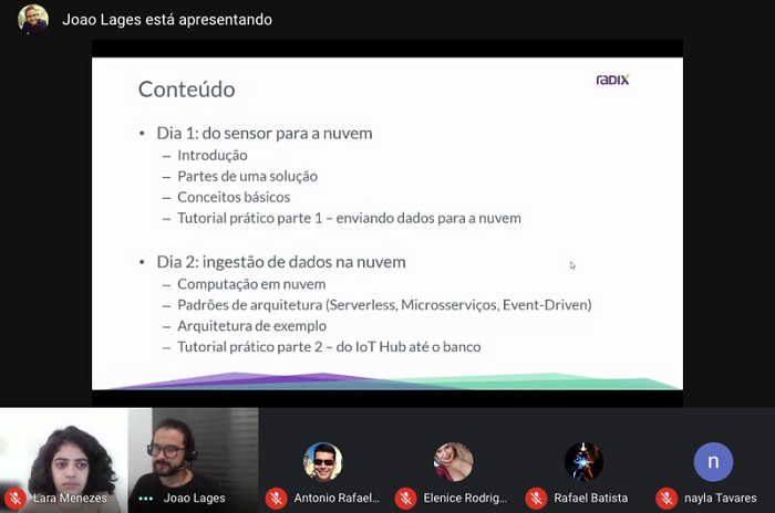 Imagem: Print de tela do minicurso sobre Internet das Coisas