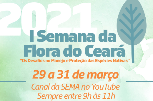 Cartaz do evento, com informações e ilustração de folha